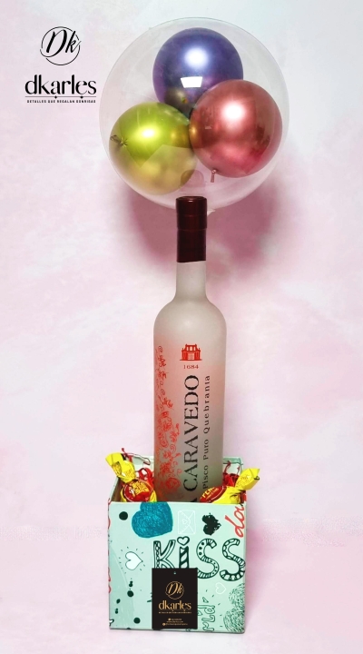 DKarles Obsequios - Pisco Puro Quebranta LA CARAVEDO y Globos 3