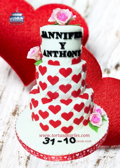 DKarles - Torta Coraz�n, Aniversario con Rosas