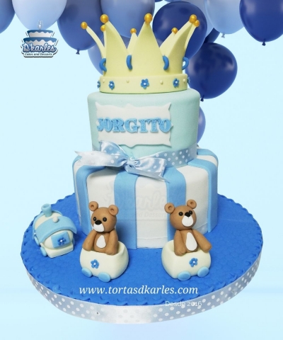 DKarles - Torta Primer A�ito - Corona ni�o con Osito