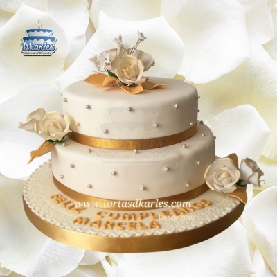 DKarles - Torta 50 a�os, Aniversario, Rosas